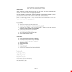 Copywriter Editor Job Description example document template