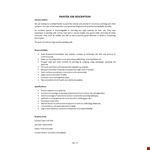 Painter Job Description example document template