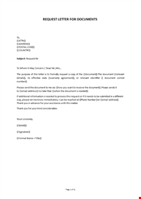 Request for Documents Letter