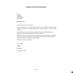 Request for Documents Letter example document template 