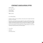 Business Contract Cancellation Letter example document template