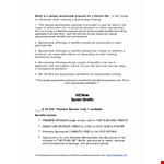 Film Sponsorship Proposal example document template