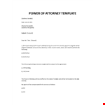 Power Of Attorney Template example document template 