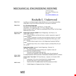 Sample Mechanical Engineering Resume example document template