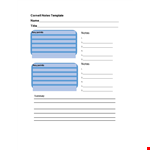 Get Organized with Our Cornell Notes Template - Perfect for Students and Professionals example document template