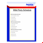 Wibit Party Schedule Template example document template