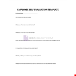 Template for employee self-evaluation example document template