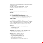 Sample Engineering Resume Format example document template