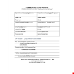 Commercial Lease Invoice Template Word example document template 