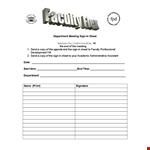 Department Meeting Sign-In Sheet Template example document template 