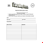 Department Meeting Sign-In Sheet Template example document template