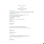 High School Coach Resume example document template