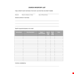 Simple Church Inventory example document template