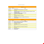 Sample Workshop Agenda example document template