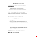 Social Marketing Plan Outline example document template