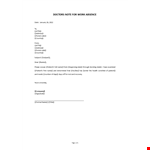 Doctor's Note for Work Absence Template example document template