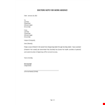 Doctor's Note for Work Absence Template example document template 