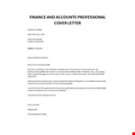 Finance professional cover letter example document template