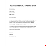 Accountant sample covering letter example document template