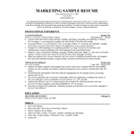 Experienced Marketing Professional | Sales, Media, and Brand Expertise example document template