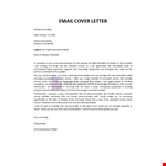 Email Cover Letter for flight attendant position example document template 