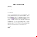 Email Cover Letter for flight attendant position example document template