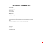 Business meeting acceptance letter example document template 