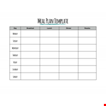 Get Organized with our Meal Plan Template for Monday example document template