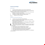 Corporate Finance Manager: Financial Management Expertise & Leadership example document template
