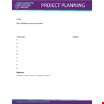 Develop Your Project with Our Planning Template example document template