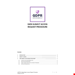 Data Subject Access Request Procedure example document template