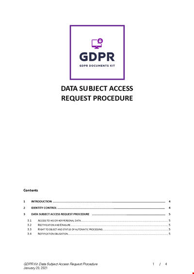 Data Subject Access Request Procedure
