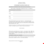 Ownership Transfer Letter Format for Rights, Merchandise, and Interment example document template