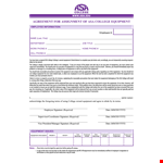 Equipment Assignment Agreement Template - Simplify Equipment Assignments & Ensure Clarity example document template