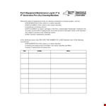 Equipment Maintenance Log Template - Record Replacement and Maintenance with Carbon Adsorber example document template