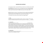 Construction Contract Template example document template