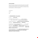 Sample Company Offer Letter Format example document template