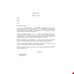 Written Employee Warning Letter for Relevant Behavior example document template 