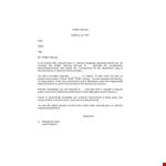 Written Employee Warning Letter for Relevant Behavior example document template