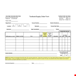 Textbook Supply Order example document template