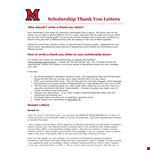 Thank You Letter for Scholarship | Writing Tips for School and Miami Scholarships example document template