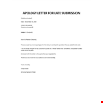 Apology Letter for Late submission example document template 