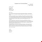 Job Application Letter For Event Operations Manager example document template
