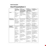 Rubric Example Template example document template