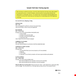 Sales Training Agenda example document template