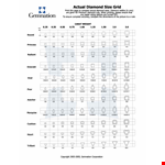 Diamond Size Chart - Compare Carat Weight and Shape example document template