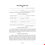 Trust Agreement Template for Estate Planning | Easy-to-Use Trust Document example document template