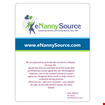 Nanny Application Template example document template