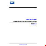 Effective Communication for Project Management with our Communication Plan Template example document template