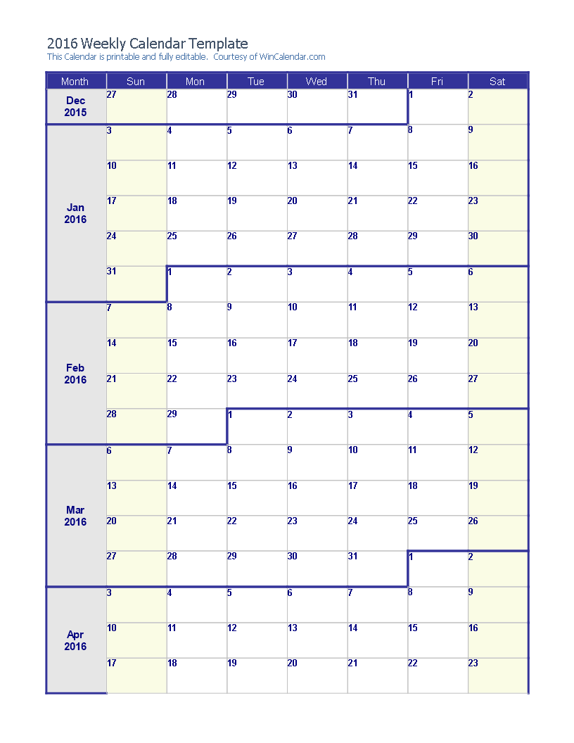 Weekly Calendar Template Create and Organize Your Weekly Schedule